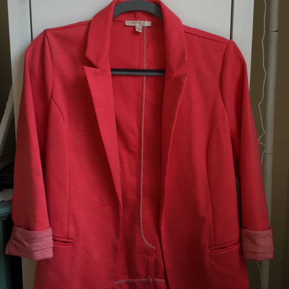 Asa knit blazer in coral